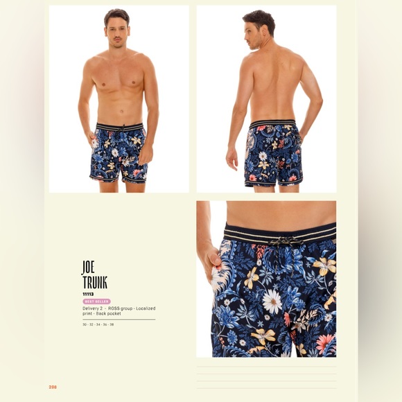 Agua Bendita Swim Trunk Handmade Size 32 Verano Road Collection - Picture 2 of 7